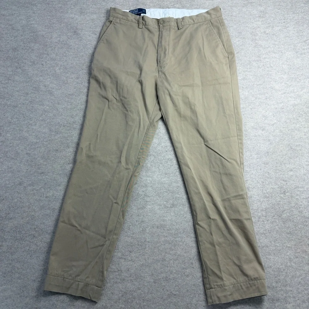Polo Ralph Lauren Prospect Pant Mens 34x29 Tan Khaki Cotton Chino Straight Leg
